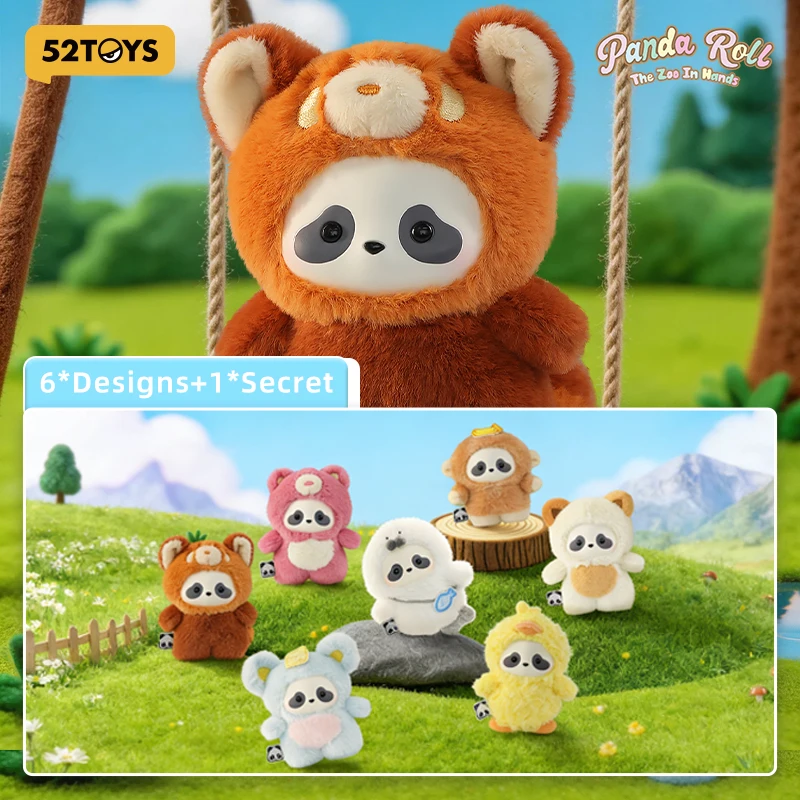 

52TOYS Blind Box Panda Roll The Zoo In Hands Series Plush Keychain Mystery Box Anime Figure Ornament Collection Gift