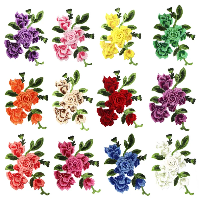 1pcs Embroidered Sewing on Flower Patch Stickers for Clothes Badge Sewing Fabric Applique Supplies