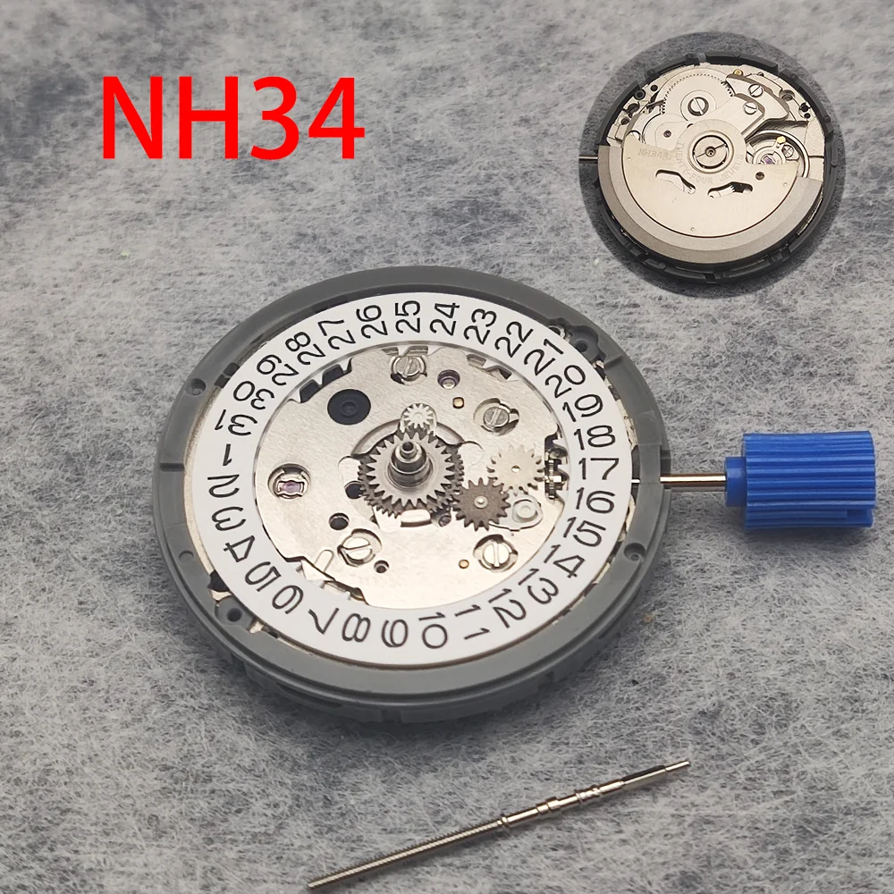 NH34 movement fully automatic mechanical black/white single calendar 3/9 position original imported men's watch replacement part