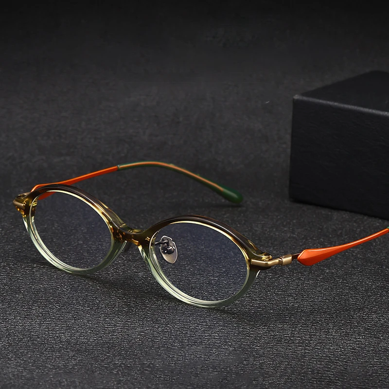 New High Quality Pure Titanium Oval Glasses Frame Women Designer Optical Eyewear Myopia Reading Men Personalized Eyewear