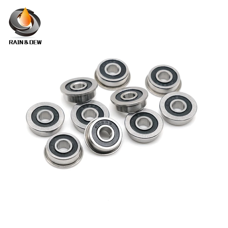 

F695RS For VORON Mobius 2/3 2/4 3D Printer 10Pcs F695 2RS Bearing 5*13*4 mm ABEC-7 Flanged Miniature F695 RS Ball Bearings