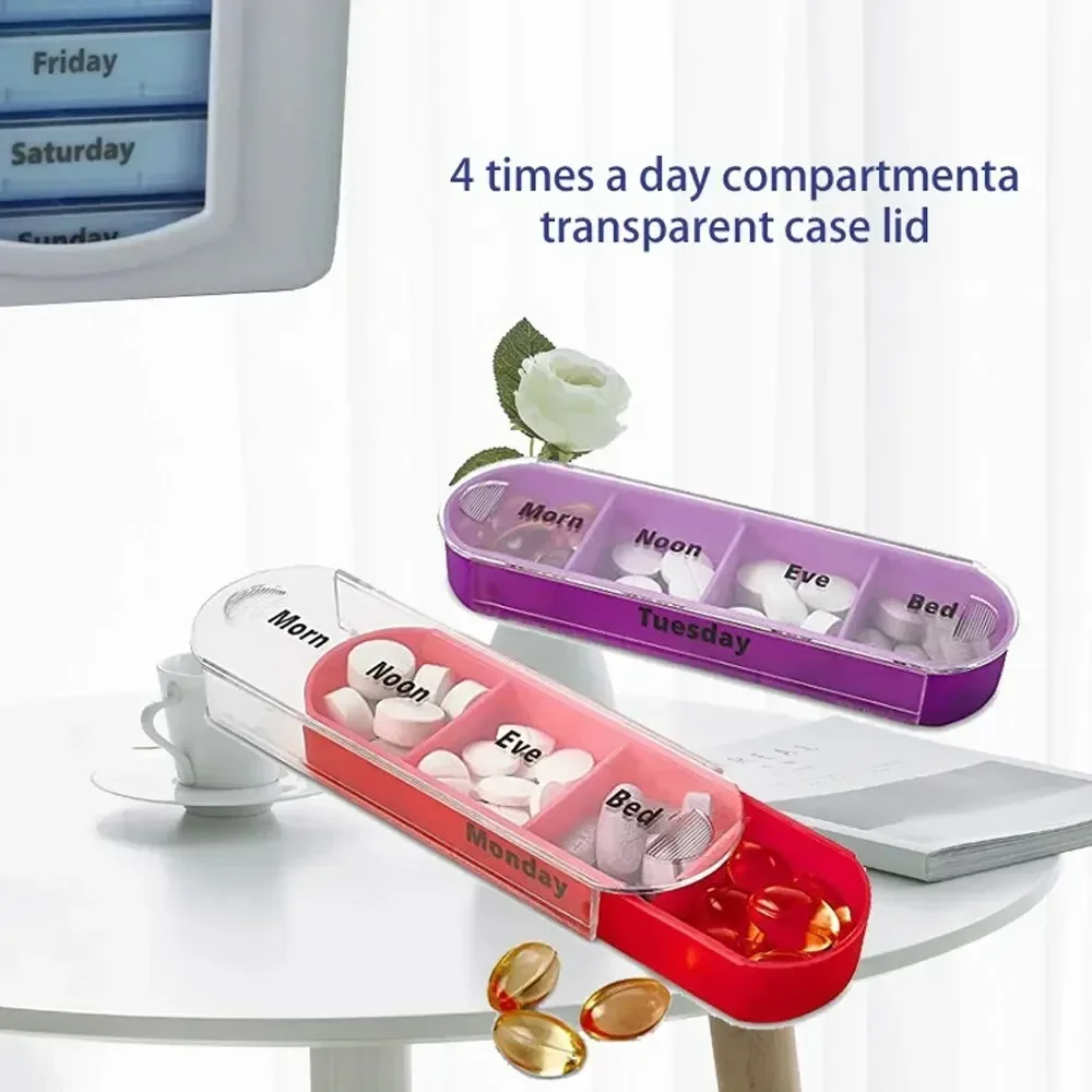 Nowy tygodniowy organizer na leki na 7 dni, miesięczny pojemnik na tabletki, organizer do przechowywania, etui na pigułki, dzielnik do pigułek, apteczka na pigułki.
