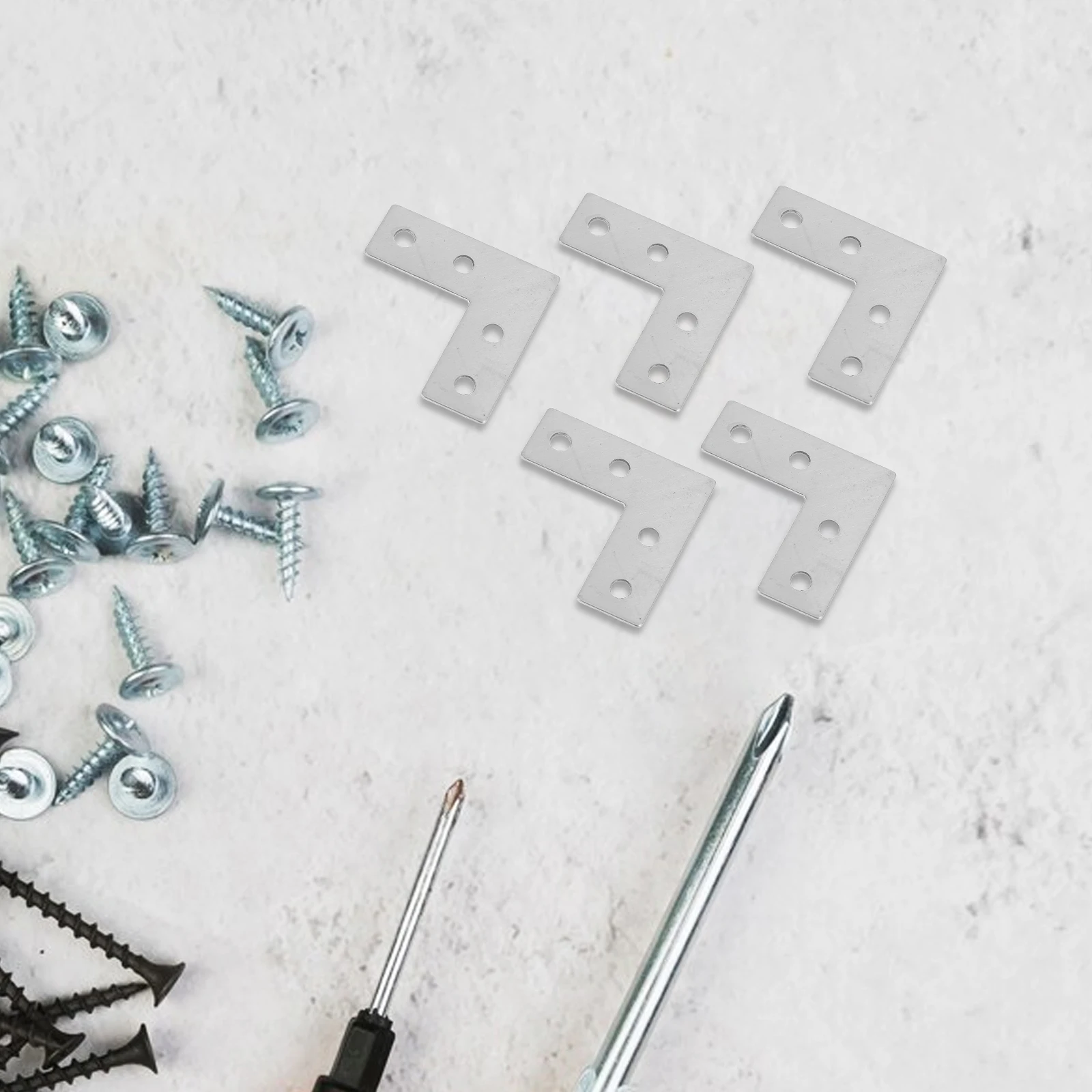 

40PCS Stainless Corner Brackets L Shape Shelf Connectors Wood L Shape Brackets For Shelves Furniture Hardware Angle Braces