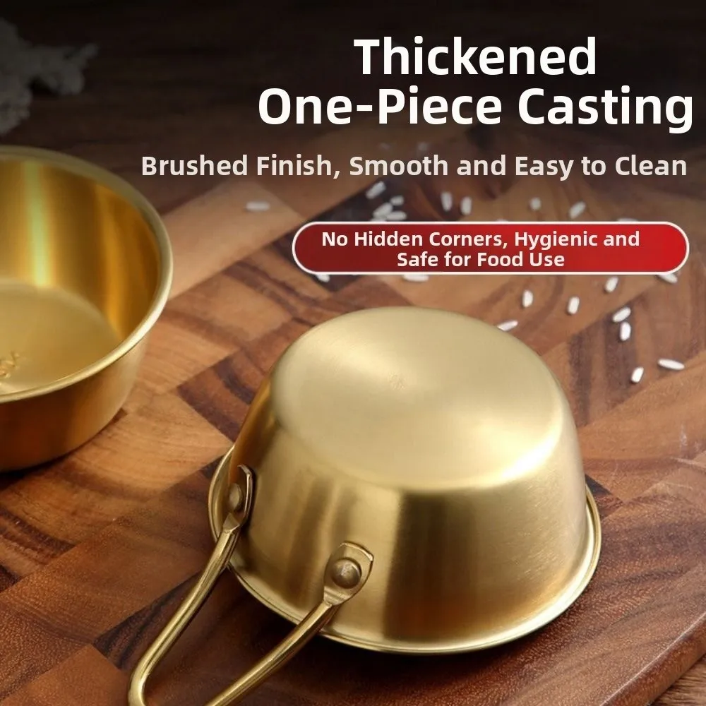 Stainless Steel Material Cooking Mixing Bowl Large Capacity Household with Scale Outdoor Camping Bowl Gold/Silver Portable