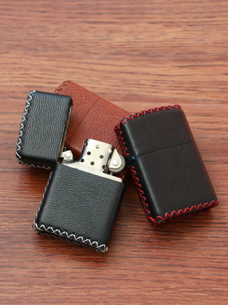 Original Hand-sewn Zippo Lighter Leather Case, Pure Cowhide Zhibao Lighter Case, Genuine Leather Lighter Case.