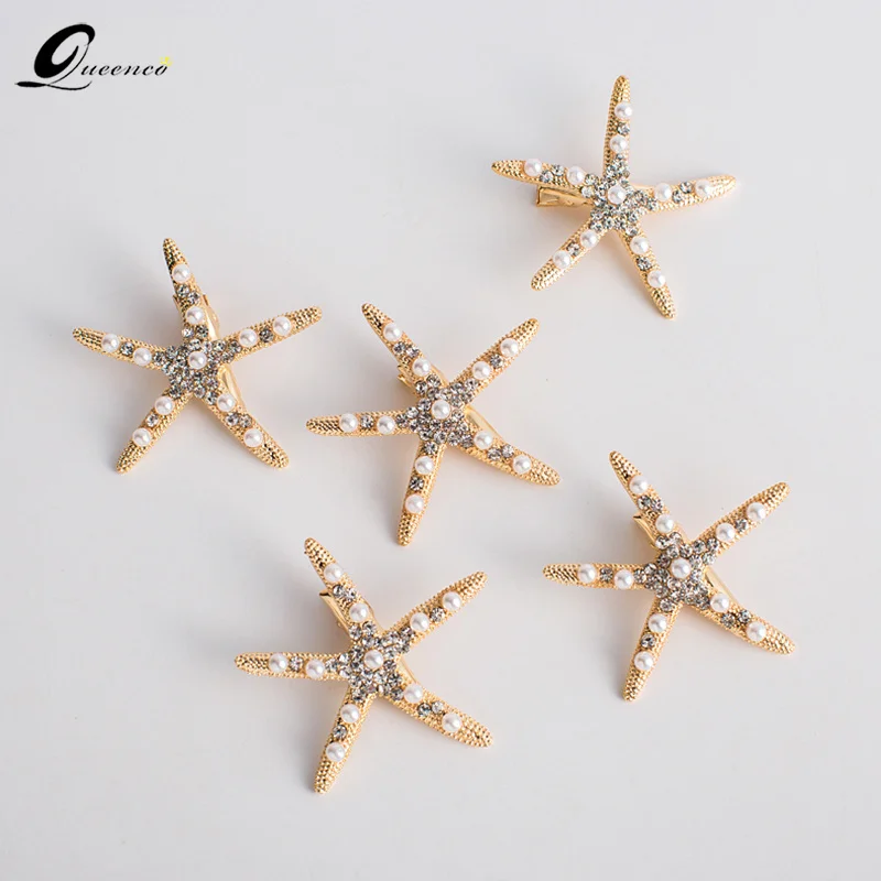 

2 Pcs Fashion Starfish Bridal Hair Comb Bride Headpiece Hair Clip Wedding Hair Accessories Hairpins Girl's Jewelry Ornament