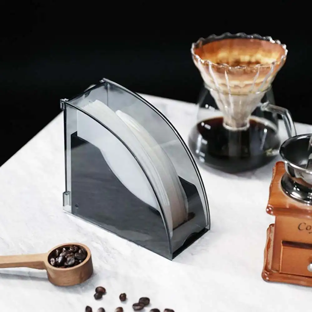 Durable Acrylic V60 Coffee Filter Organizer Storage Box Dustproof Moisture Proof Container For Cafe Countertop Stand