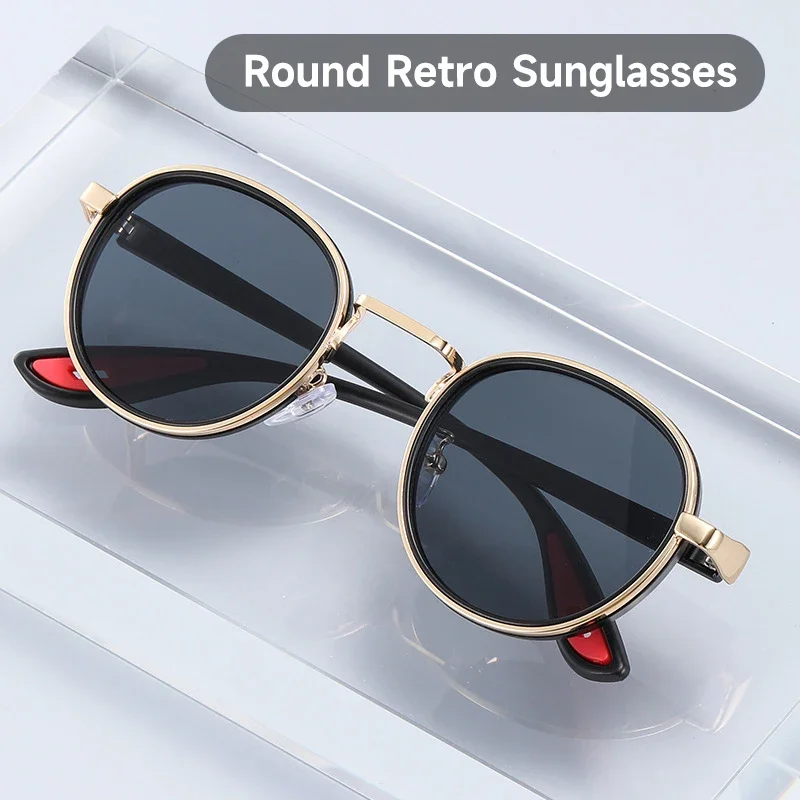 Round Retro Sunglasses Men UV400 Sunnies Women Brand Designer Sun Glasses Alloy Punk Outdoor Eyewear