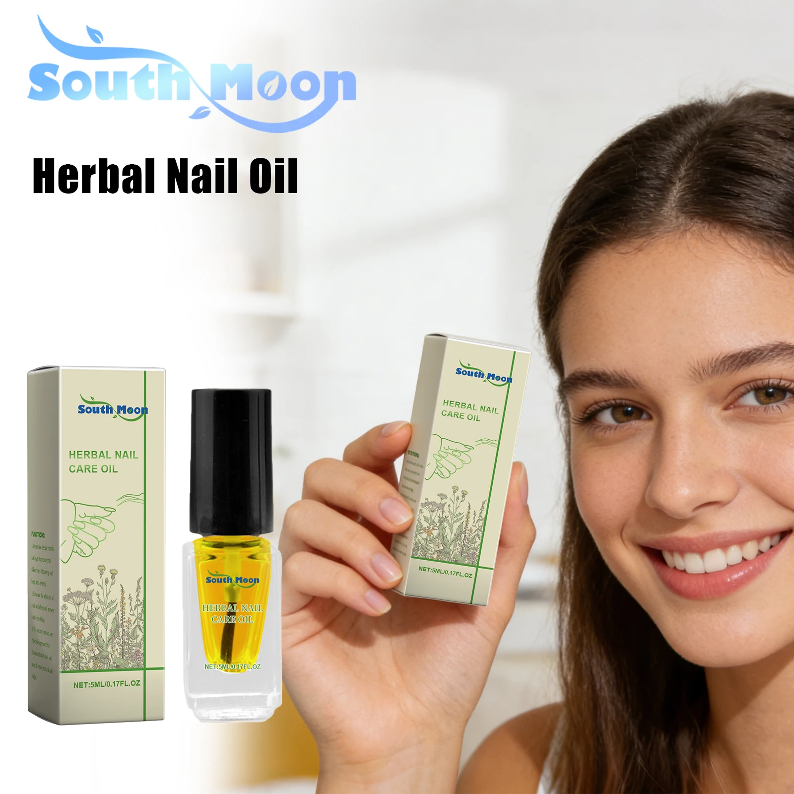 South Moon Herbal Nail Oil Soften Cuticle Strengthen Nails Repair Dry Damaged Nails Fast Absorb Deep Nourishing Nail Care Oils