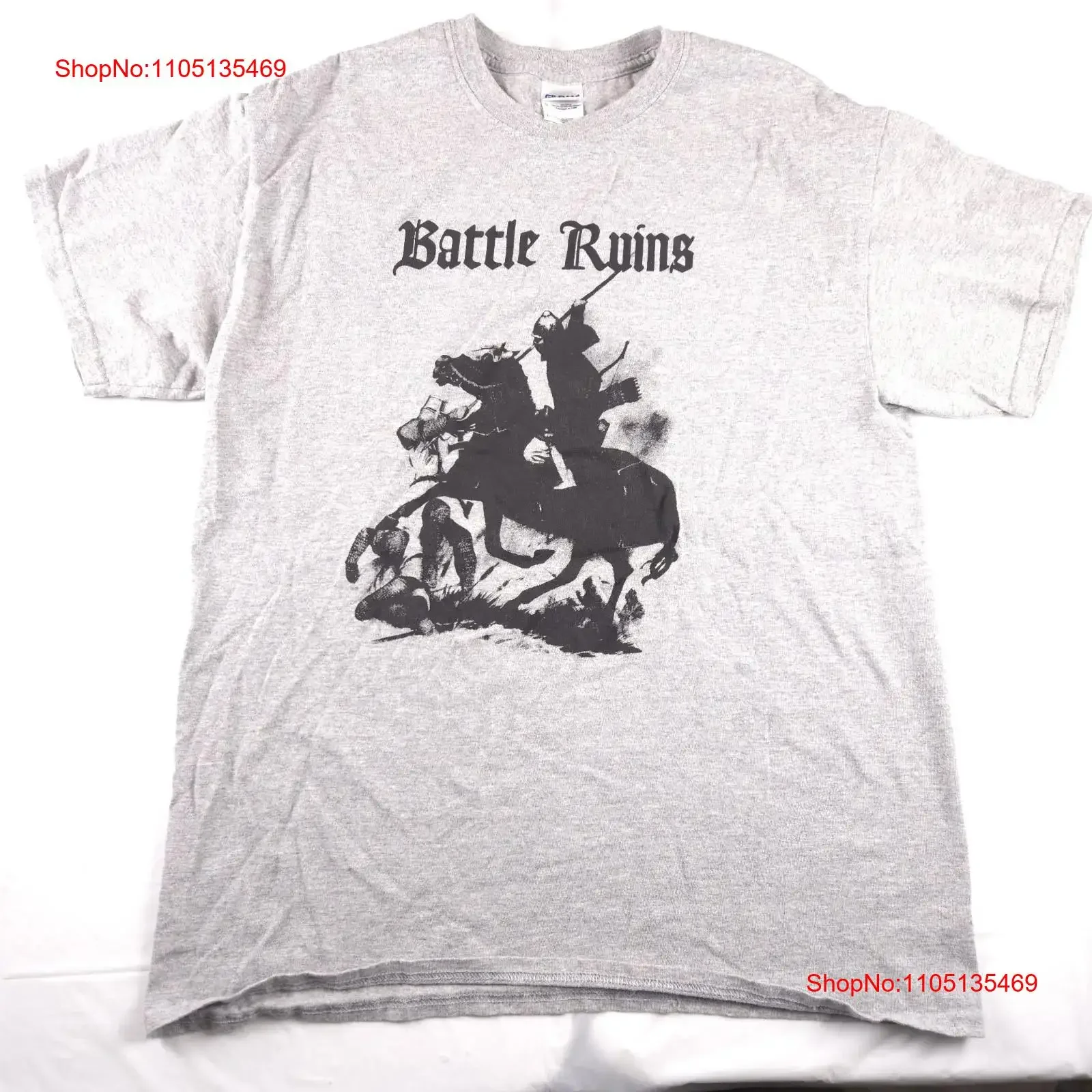 Battle Ruins T Shirt Oi Punk Hardcore The Rival Mob Templars Skinhead Size L vintage Washed Stretched designer clothes Slightly