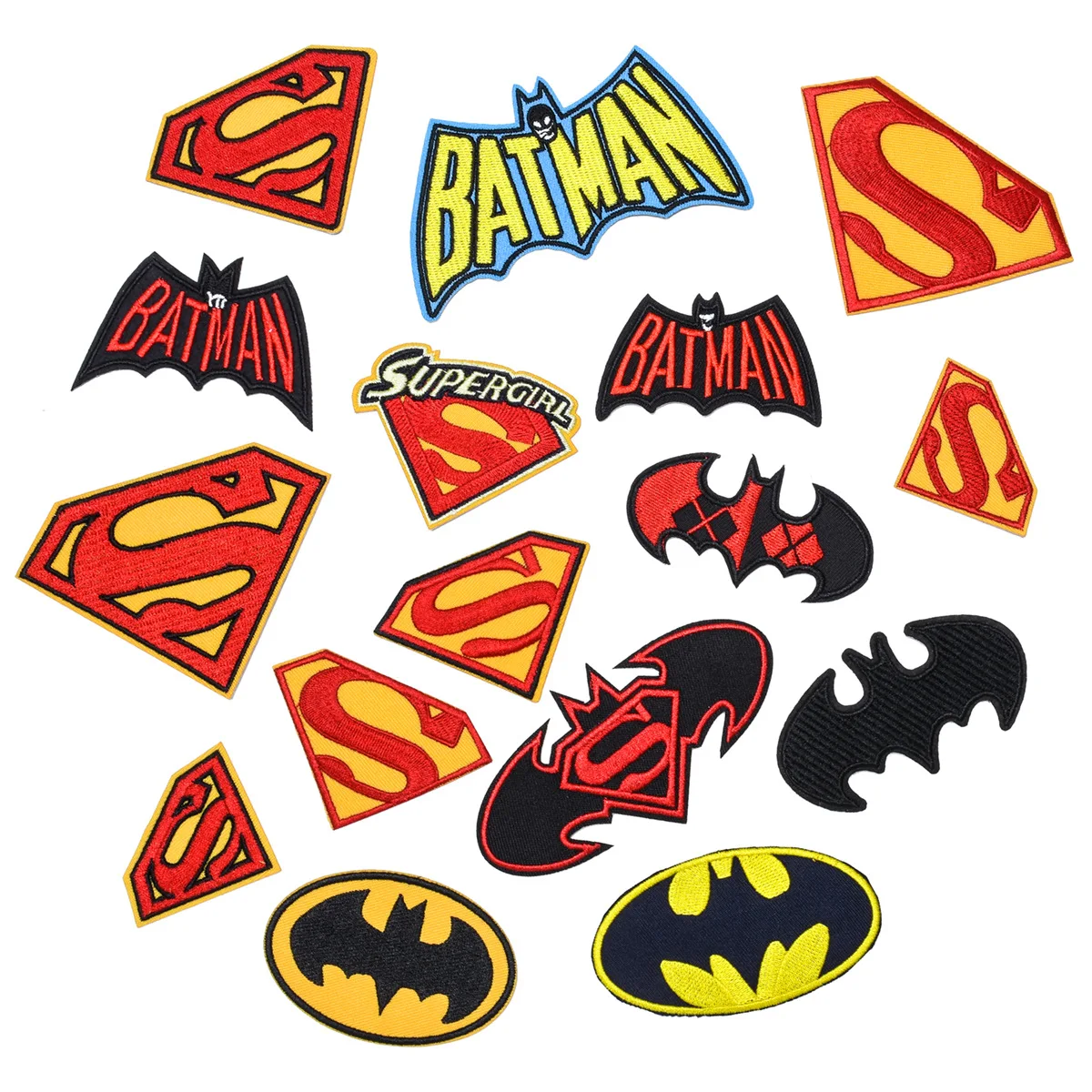 Anime Superheroes Cartoon Bat iron on Embroidery Patches for Clothes Jackets Fabric Stickers DIY