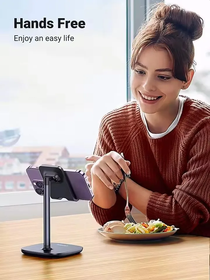 LP280 UGREEN Smartphone Desk Adjustable Stand ABS Tablet Holder Desk Accessories Weighted Base for iPhone Samsung
