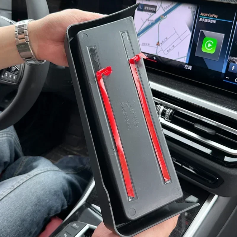 For BMW 5 Series G30 2018-2023 ABS Car Navigation Screen Rear Storage Box Armrest Sundries Organizer Box Car Accessories