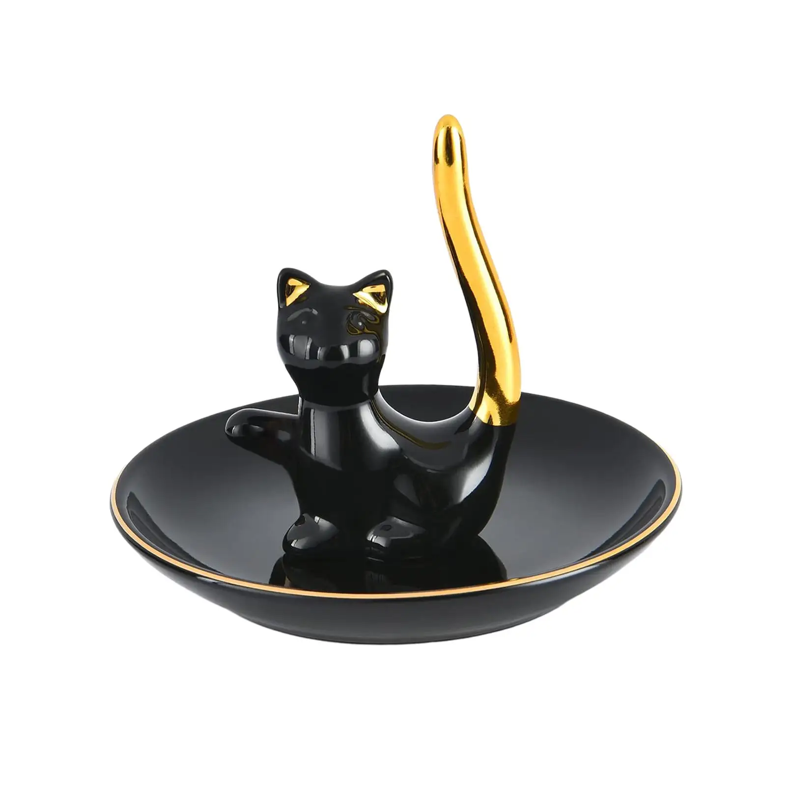 Cat Ring Holder Jewelry Dish Entrance Key Tray Jewelry Organizer for Rings, Bracelets, Wedding Valentine's Day Gifts