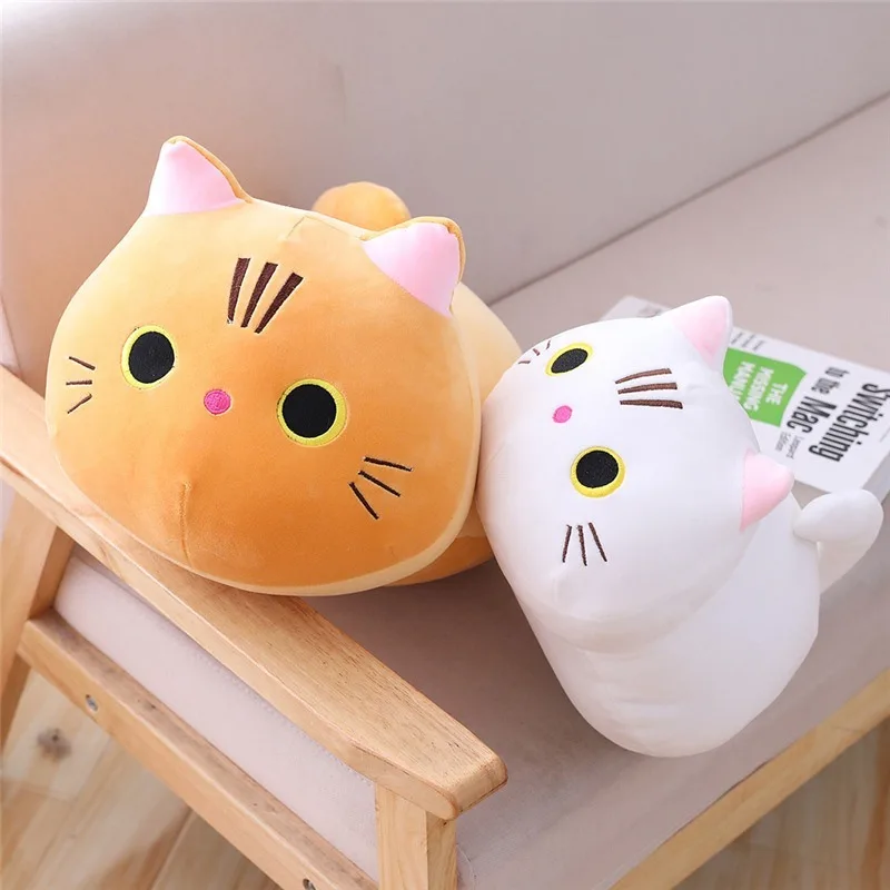 Cute Soft Cat Plush Toy Sleeping Pillow Rag Doll Soft Cat Plush Doll