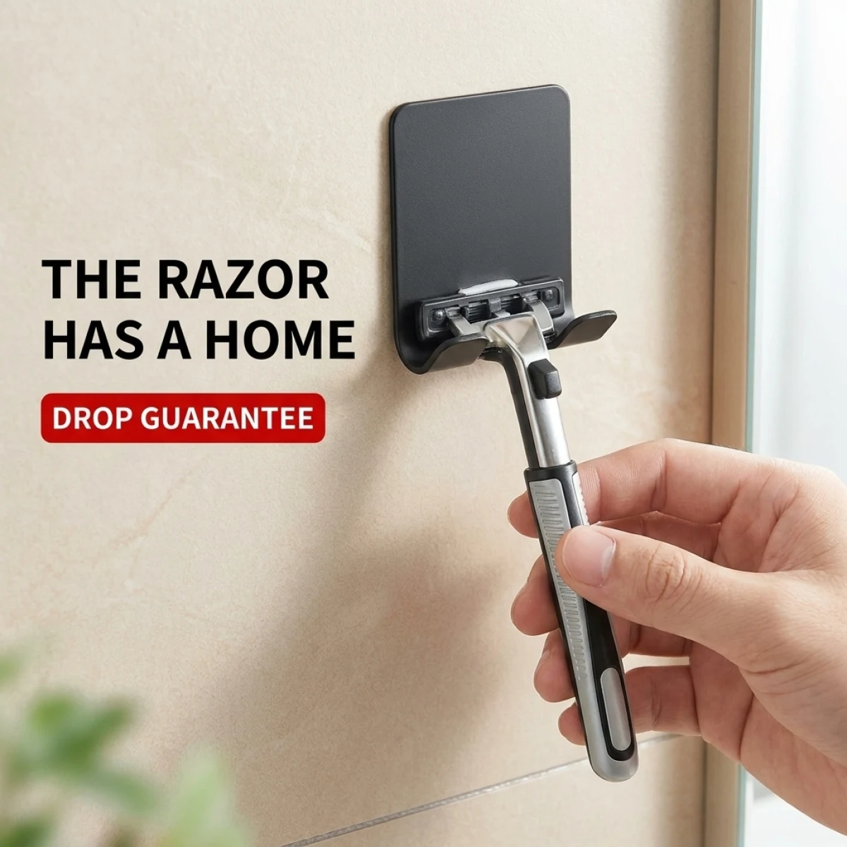 Best Razor Holder for Bathroom–Drill Free, Waterproof,Drop Proof, Damage Free Wall Mount, Shaver Caddy with Drainage