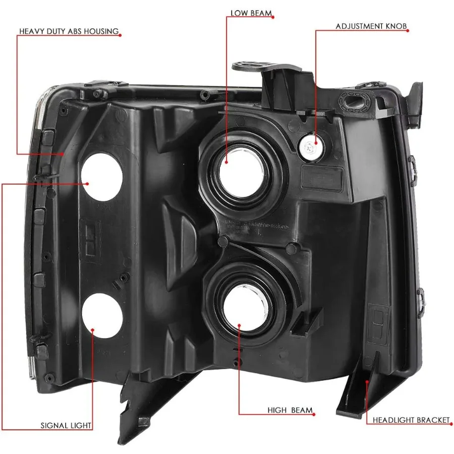 ไฟหน้าโครเมียมคู่สำหรับรถซิลเวอร์ราโด 1500 ปี 07-13 และซิลเวอร์ราโด 2500 HD 3500 ปี 07-14 เพิ่มความมองเห็นและดีไซน์ทันสมัย