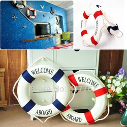 Lifebuoy Ring Boat Sea Life Buoy Hanging On The Ship's Mediterraneo Style Home Welcome Aboard Decoration Wall