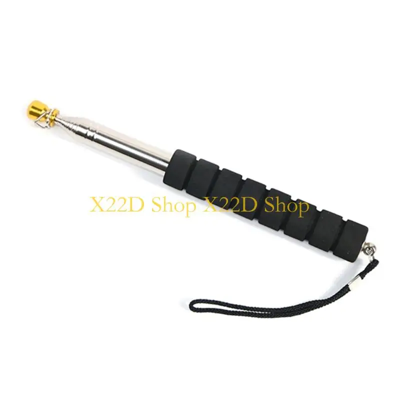 X22D Foldable Retractable Flagpole Includes 8 Clip Stainless Steel Softable Grip Handle Secure Lanyard For Teachers Guides