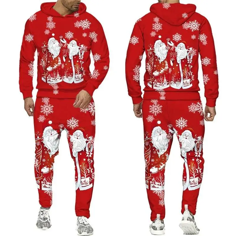 Christmas Series Anime Cartoon Pattern Long Sleeved Pants Trendy Cool And Stylish High-End Style Set MC11-ML1