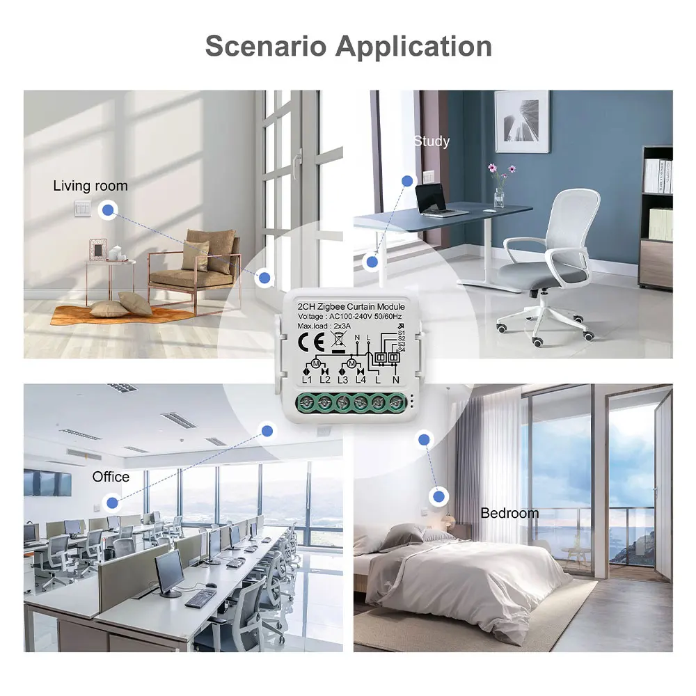 Tuya Zigbee Smart Vorhang Schalter Modul Für Jalousien Rollladen Elektromotor Smart Life Control Funktioniert Mit Alexa Google Hause