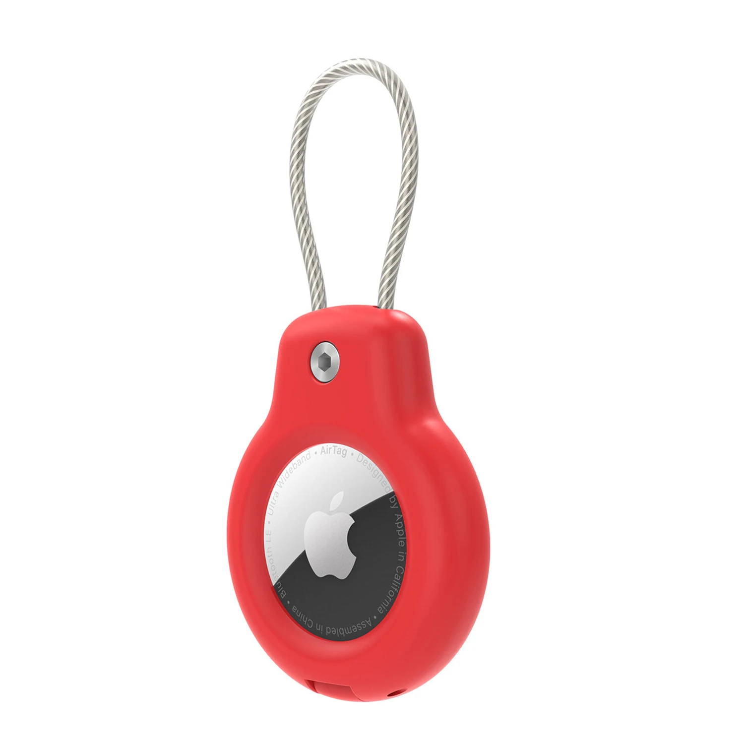 Voor Apple Airtag Case Hard Plastics Houder Anti-Verlies Sleutelhanger Met Stalen Kabel Voor Huisdieren Kraag Rugzak Bagagelabel GPS Tracking