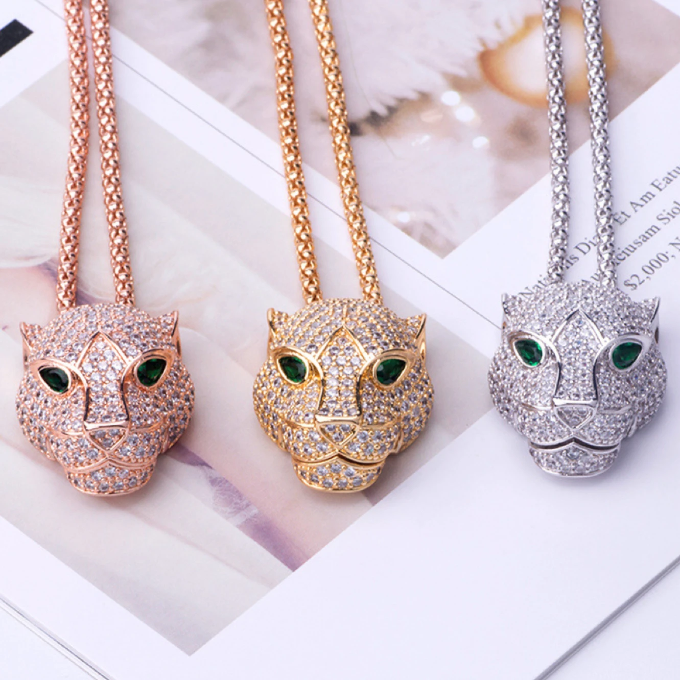 

New Top Leopard Head Necklace with Beauty of Wildness and Individuality for Luxury Fashion Jewelry Gift