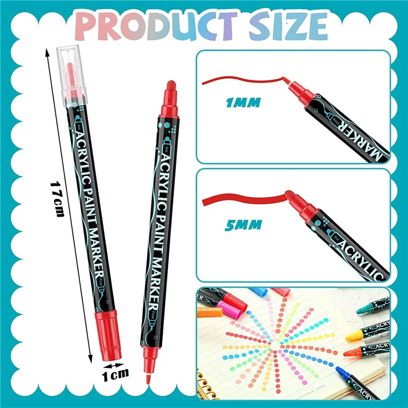 2X36 цветов, акриловые маркеры, тонкая крапковая ручка для рисования для взрослых и детей, металлические классические цвета, ручка с двойным наконечником