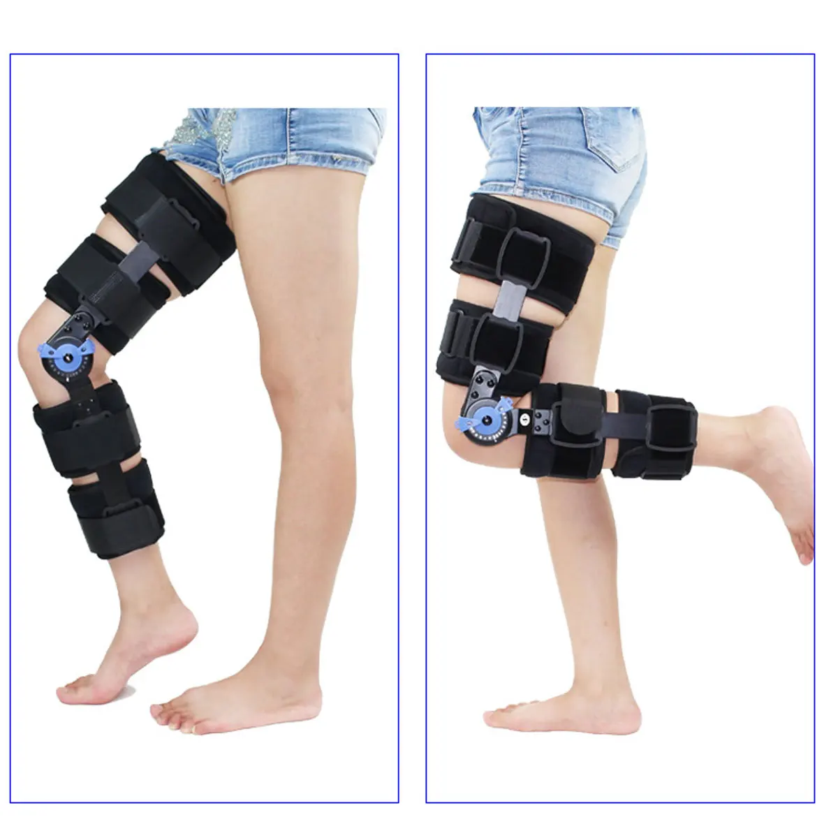 Supporto per articolazione del ginocchio ortopedico 0-120 gradi regolabile incernierato protezione per le gambe del ginocchio ortesi ossea supporto per le articolazioni per la cura del legamento