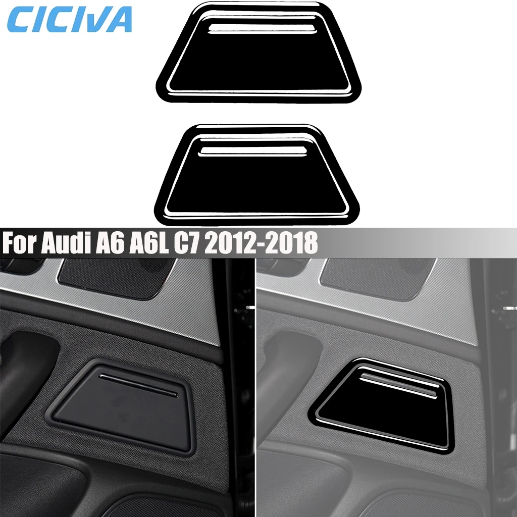 

Piano Black Car Accessories Rear Door Ashtray Panel Modified Interior Trim Cover Soft Sticker For Audi A6 A6L S6 C7 2012-2018