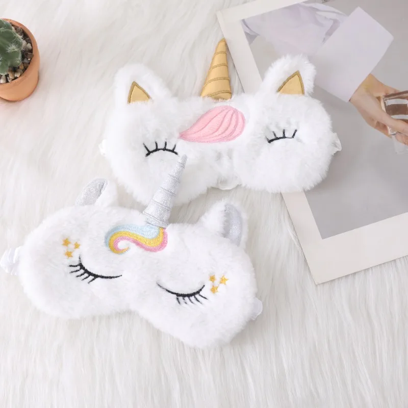 Children\'s Cartoon Cute Plush Unicorn Fashion Eye Protection for Boys and Girls Sleep Shade Comfort Eye Mask