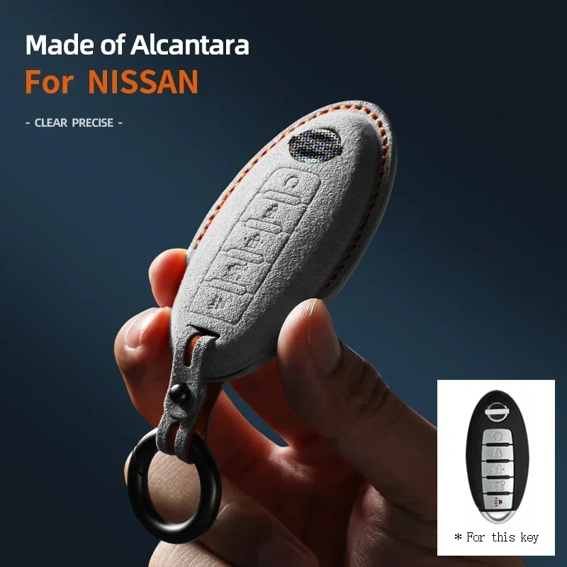 Car KeyCase Remote Key Cover For Nissan Rouge Murano Maxima Altima Sentra Pathfinder Qashqai Suede 5 Button 2016-2019