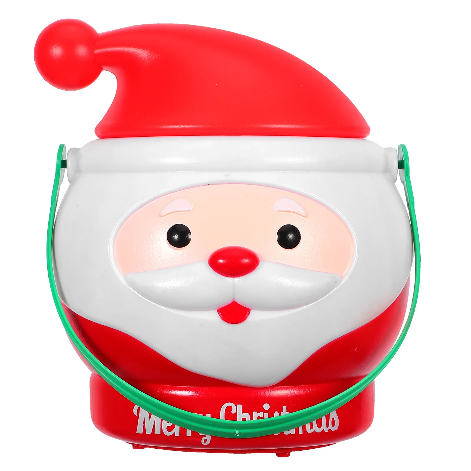 

Santa Claus LED Candy Bucket Plastic Christmas Round Handle Candy Holder Xmas Party Decor Plastic Bucket for Kids