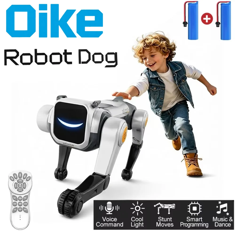 Oike Remote Control Stunt Smart Robot Dog Intelligent AI RC Mechanical Dog Music Dance Sing Programmable Radio Gift Toy for Kids