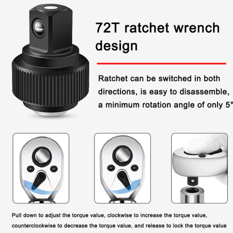 Torque adjustable 1/4-inch ratchet wrench, quick-release torque wrench repair tool, high-precision torque preset wrench 2-24N