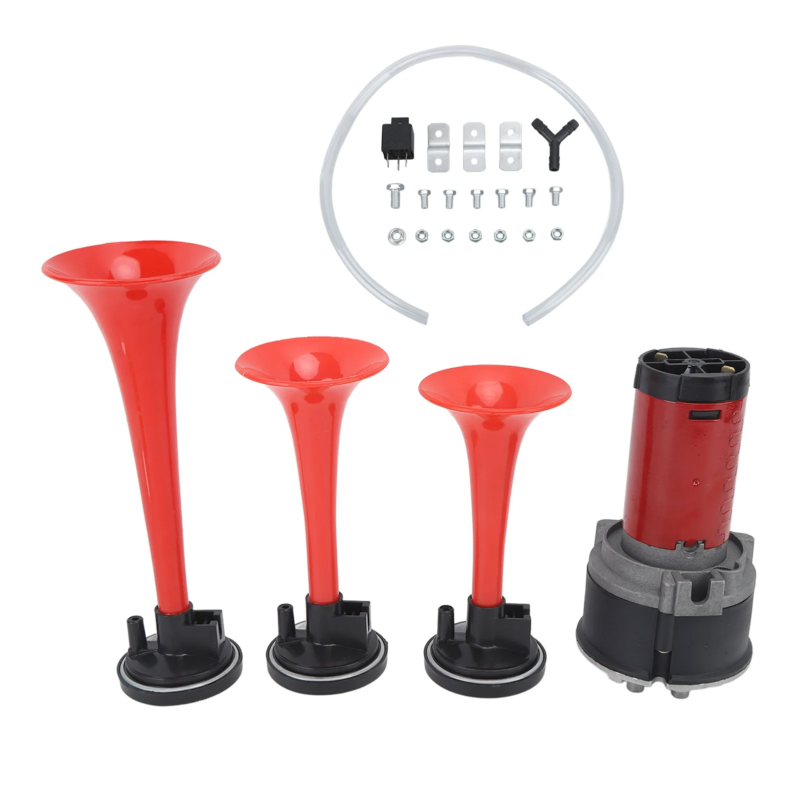 

Music Air Horn 3 Trumpet 12V 125db Musical Sound Air Horn with Air Compressor and Hose for Truck Train Boat Car