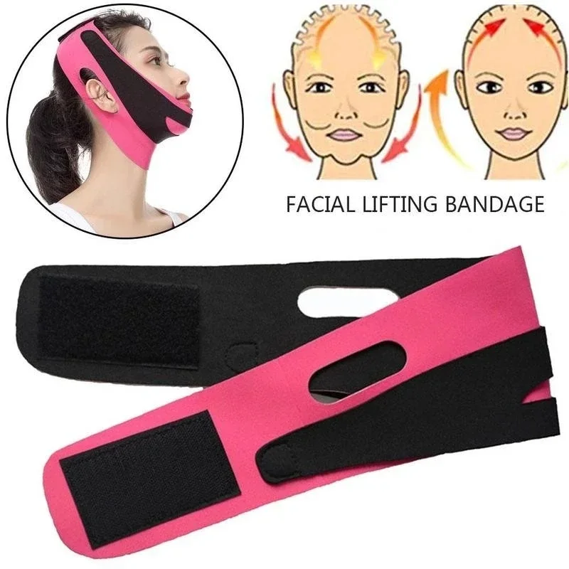 Vendaje de estiramiento Facial en V para el cuidado de la piel, vendaje elástico para la barbilla, estiramiento Facial en forma de línea en V, cinturón adelgazante para mejillas y cuello, 1 piezas