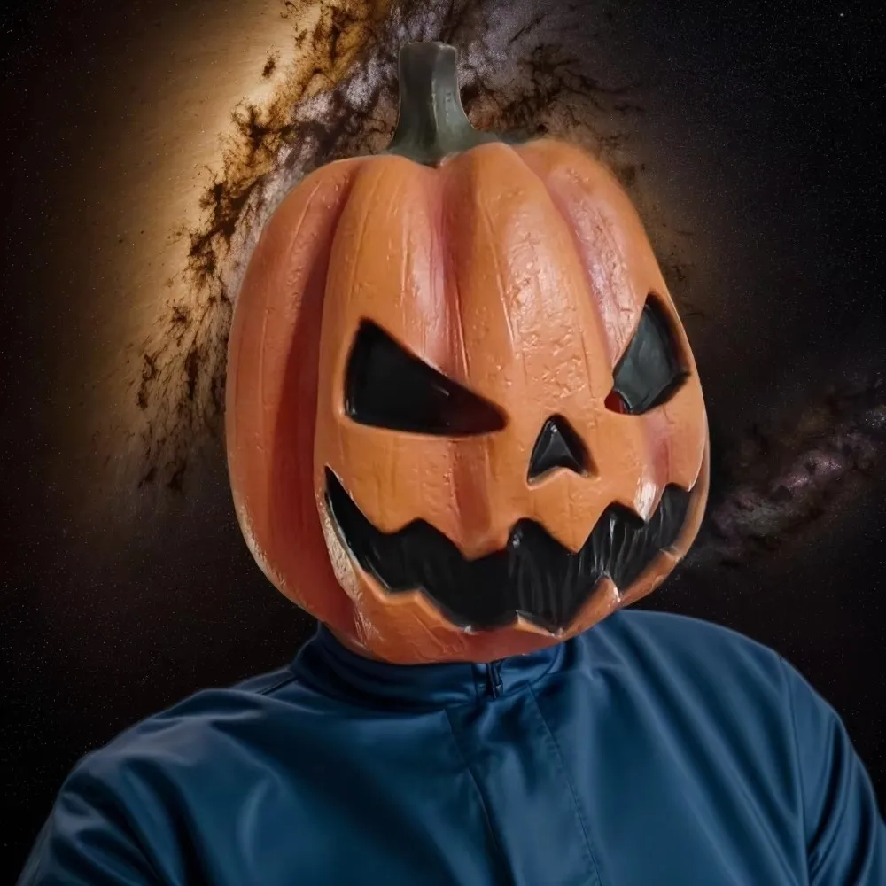 

Halloween Horror Cosplay Fantasia Abóbora Diabo Máscara Carnaval Chapelaria Vestir Adereços Casa assombrada Prank Látex