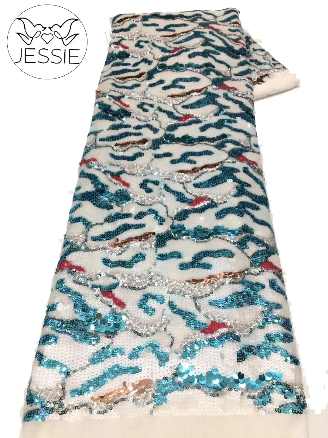 

Jessie2024 Light Luxury Whtie African Lace Fabric Luxurious French Tulle Lace Fabric With Net Sequins Nigerian For Wedding Dress