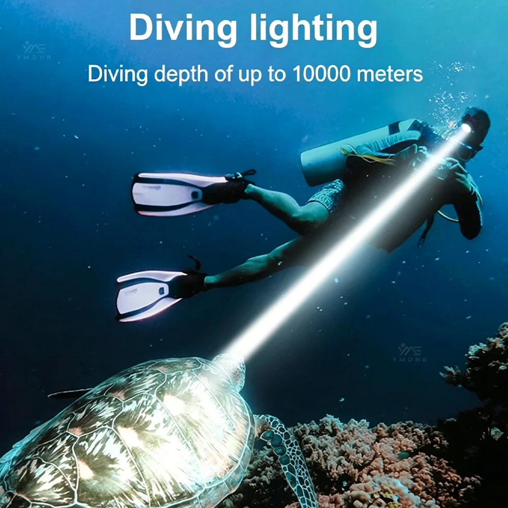 10000 Meters Underwater Diving Headlight Waterproof Super Bright LED Diver Spearfishing Headlamp Head Torch Lamp Head Flashlight view 2