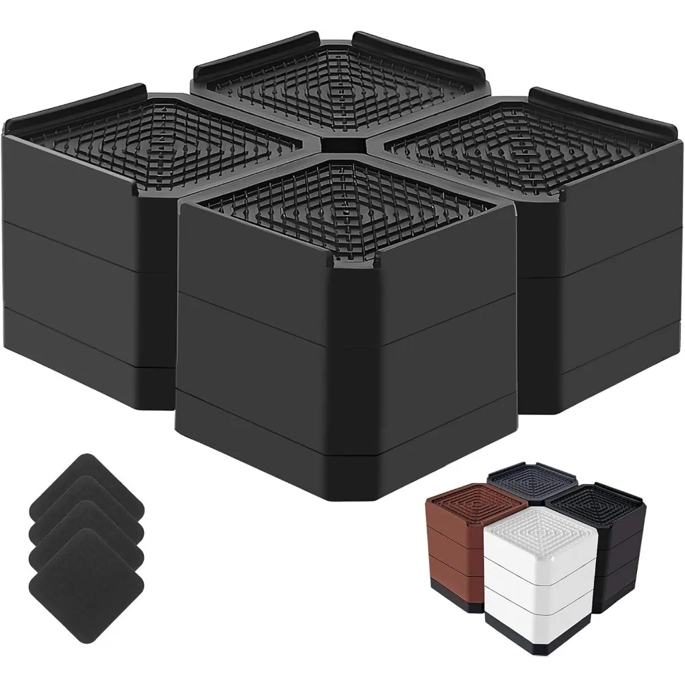 

Bed Risers Heavy Duty, Adjustable Furniture Riser Blocks Lift 1.5, 3, 4.3 inches for Couch Table Desk Sofa Chair Legs, Refrigera