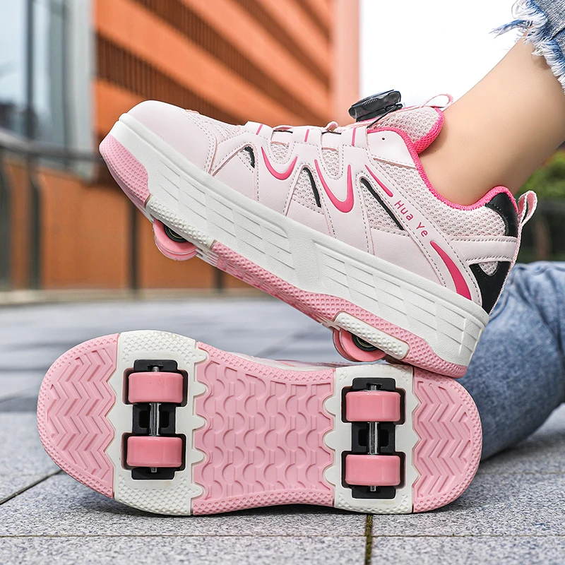 Children's Crazy Shoes Roller Skates Girls' Popular Four-Wheel Crazy Shoes Student Invisible Wheel Sports Shoes