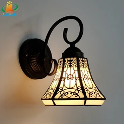 Scandinavian White Glass Heat Bending Wall Lamp Tiffany Style Designer Old Mirror Front Balcony Light Fixture Antique E27 LED