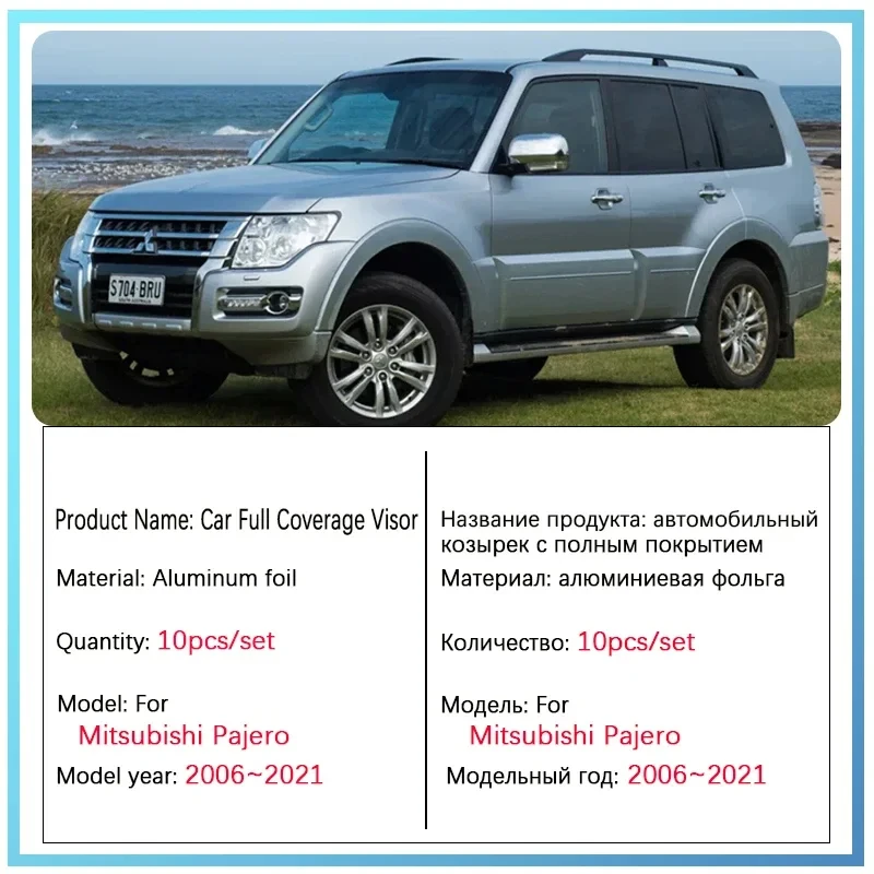 Full Coverage Sunshade For Mitsubishi Pajero 4 Accessories Montero Shogun V80 V73 V93 2006~2021 Surround Windshield Window Visor