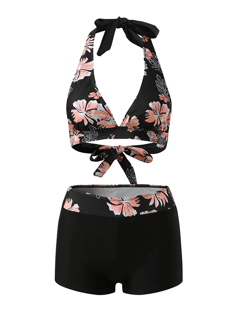 2024 Nowy Seksowny Strój Kąpielowy z Wysokim Stanem Damski Letni Dwuczęściowy Zestaw Bikini Kostium Kąpielowy Damski Strój Plażowy
