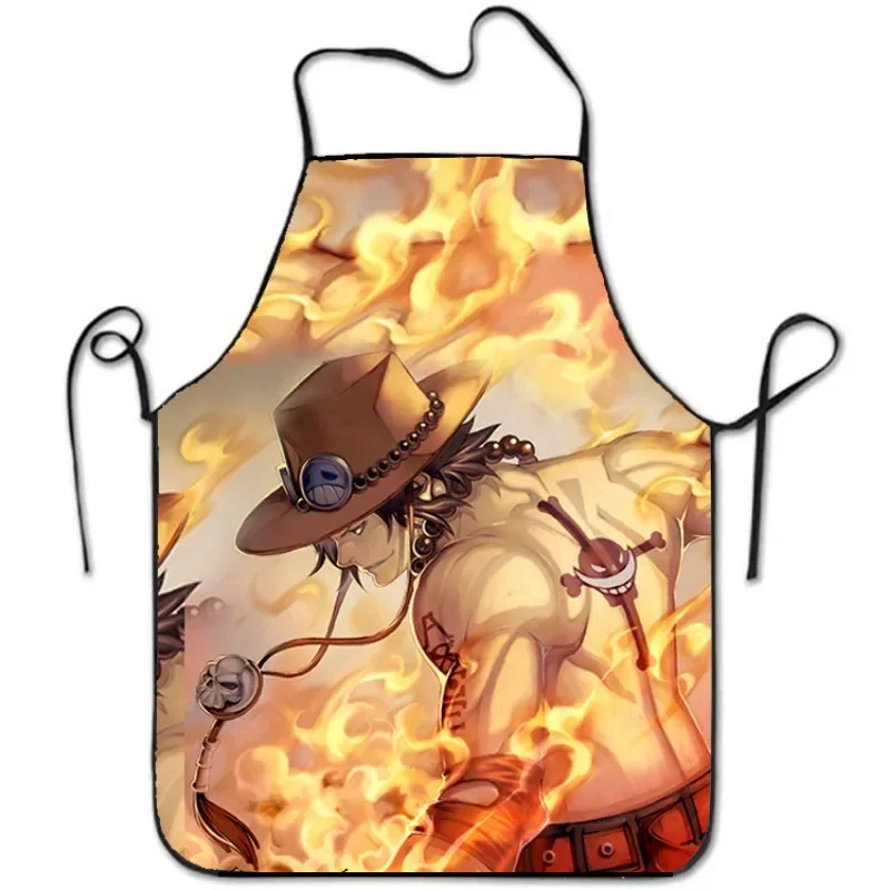 One Piece Luffy Cooking Apron Cartoon Anime Painting Women Men Kitchen Apron Household Waterproof Antifouling Sleeveless Apron