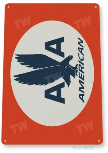 Panneau en aluminium AMERICAN AIRLINES 11 x 8, logo rétro d'aviation, avion, aéronef - Aluminium