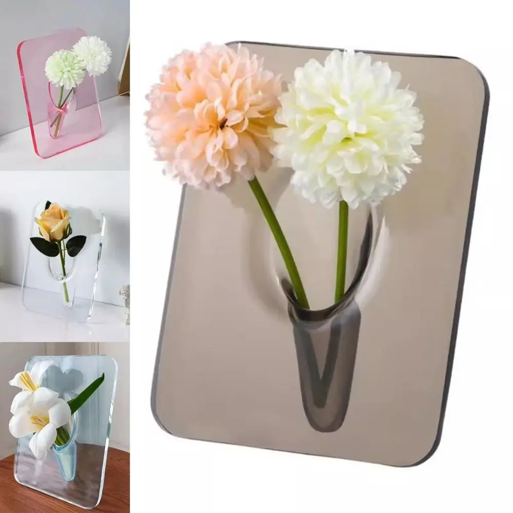 Creative Art Hydroponic Flower Arrangement Utensils Acrylic Decoration Ornaments Picture Frame Vase Transparent Vases