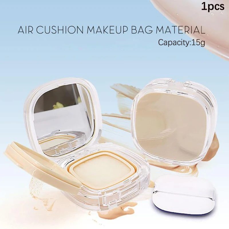 Portable Cosmetic Makeup Case Container With Powder Sponge Mirror 15g Empty Air Cushion Puff Box For Bb Cream Foundation Diy