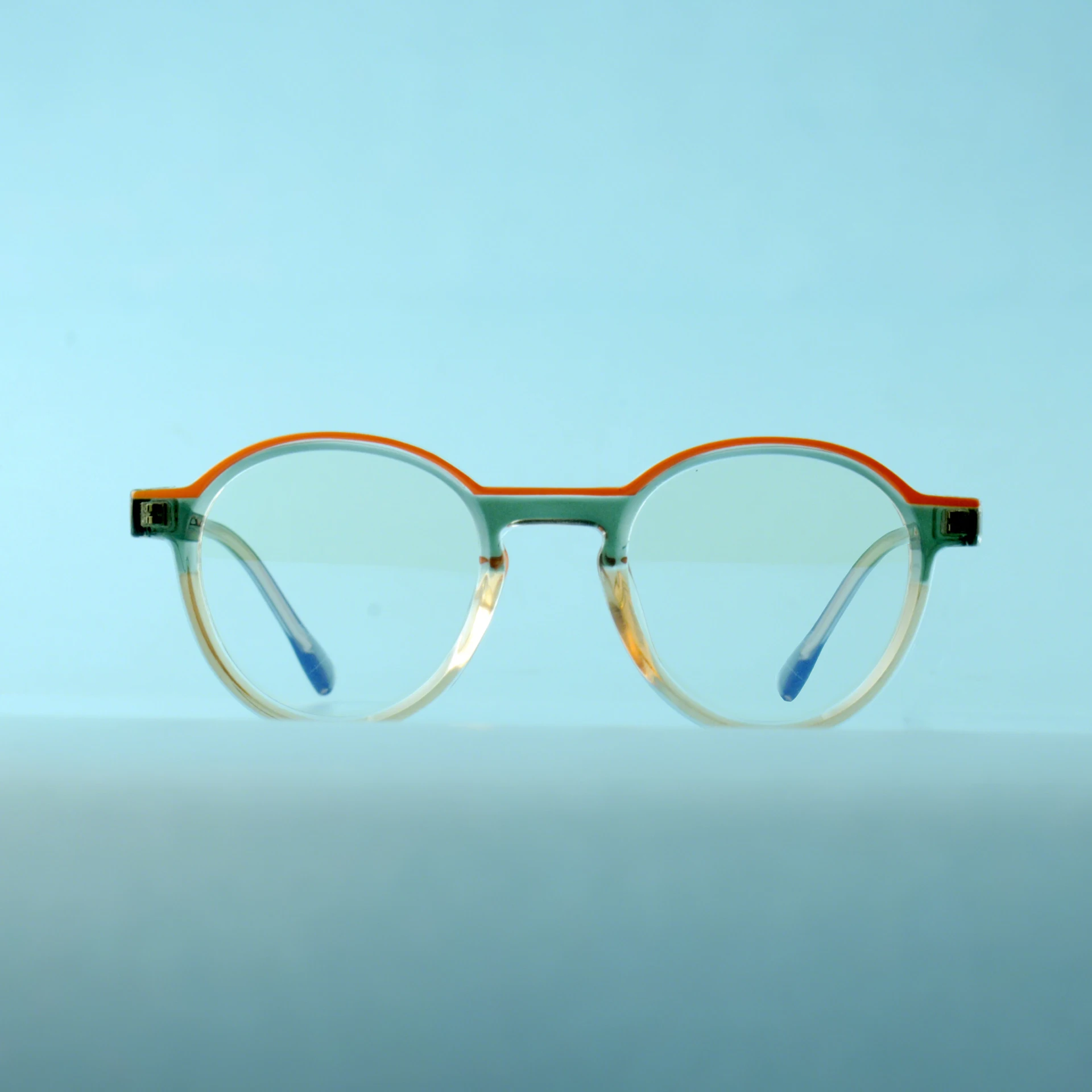 نظارات FYTOO الفنية المرحة باللون البرتقالي والأخضر المستديرة بألوان متوازنة ومتعددة الاستخدامات، خفيفة الوزن ومريحة للجنسين، تعزز طاقة الزي #2
